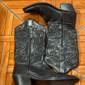 Black western boots
